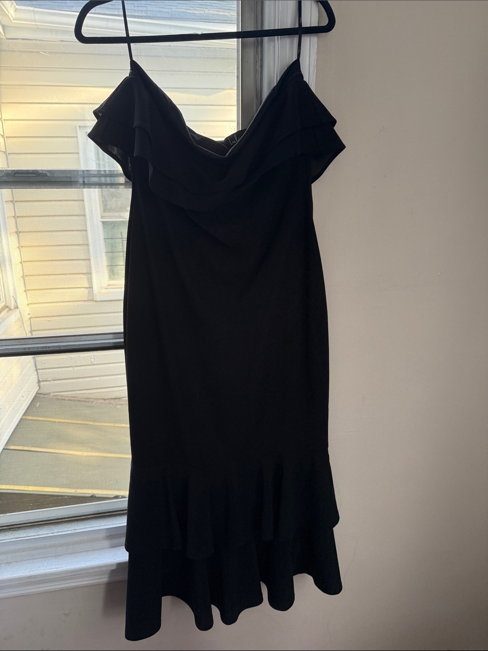 Lulu's Black Ruffle-Trim Midi Slip Dress
